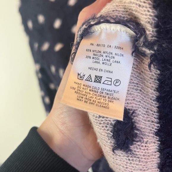 Anthro | Moth Polka Dot Navy and White Sweater Small - Picture 4 of 4